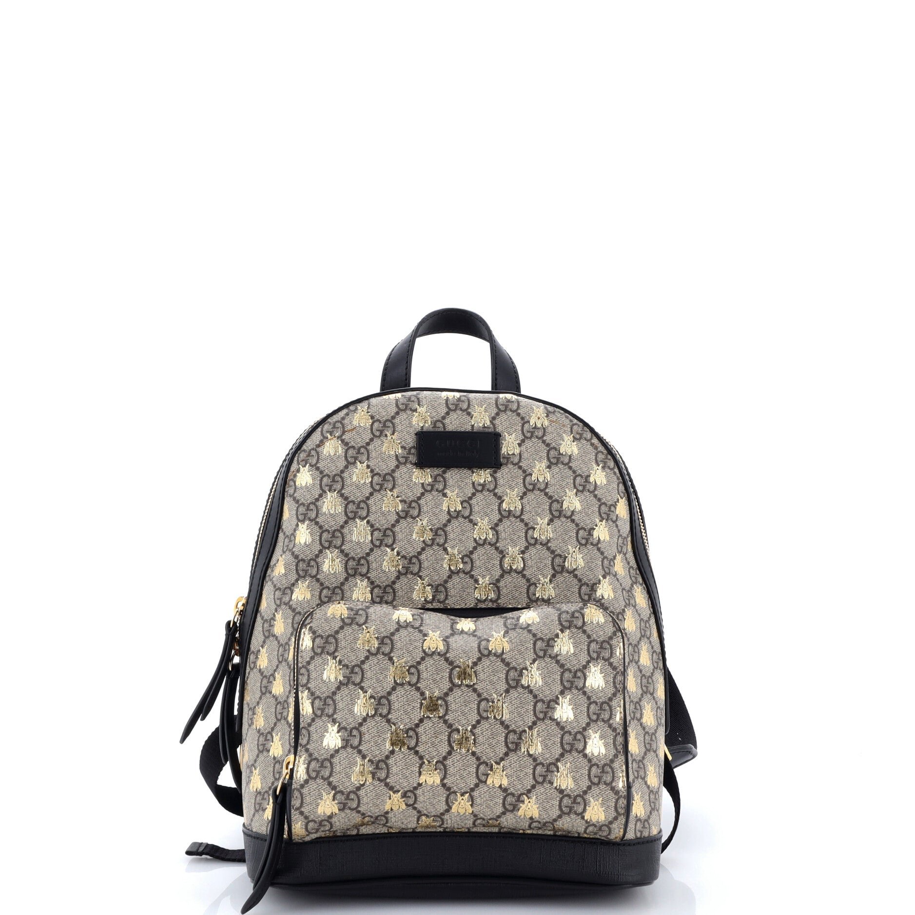 Zip Pocket Backpack Printed GG Coated Canvas Small