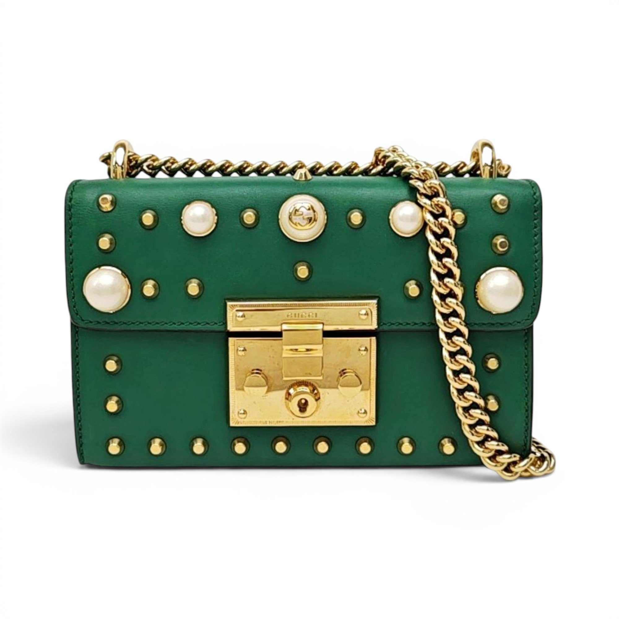 Padlock leather handbag