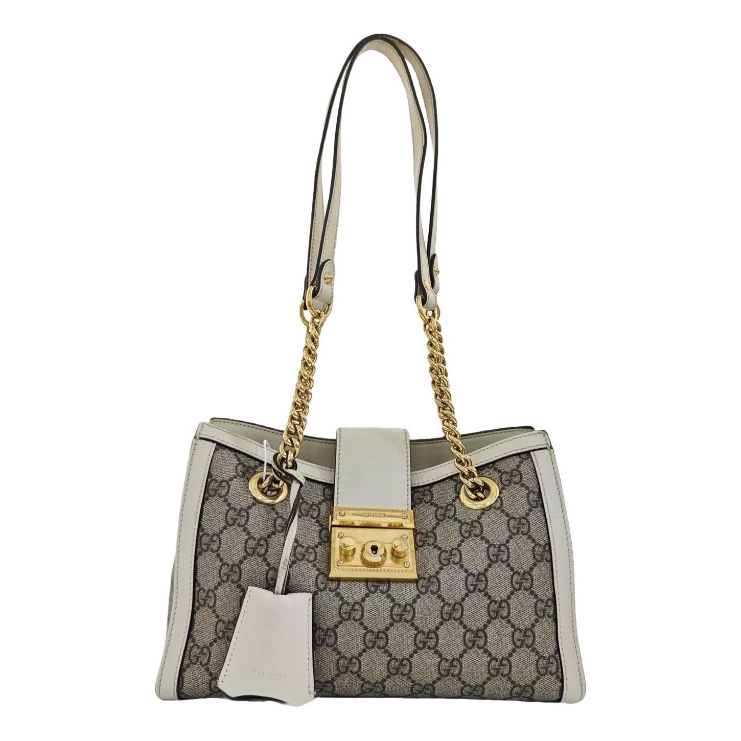 Padlock leather handbag