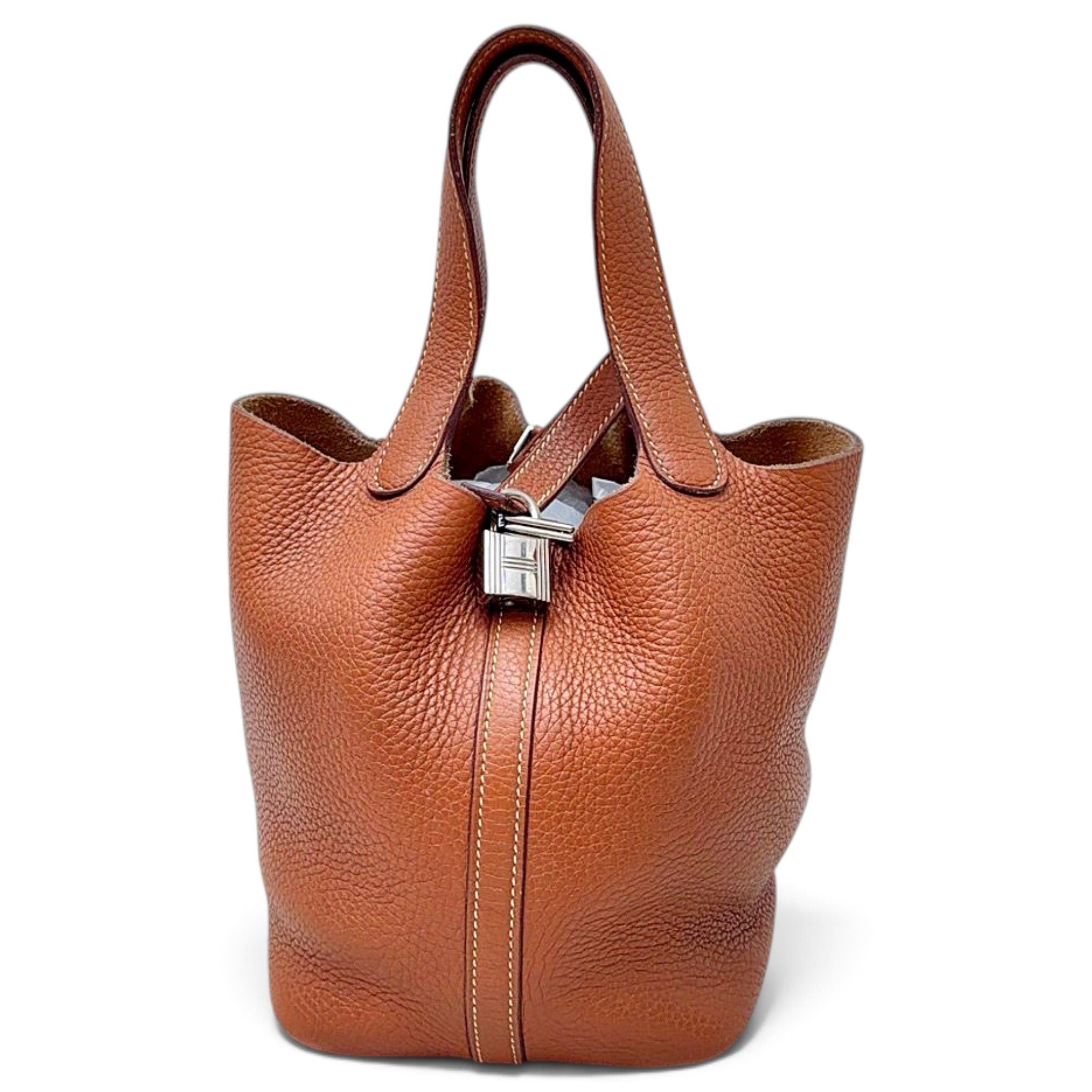 Picotin leather tote