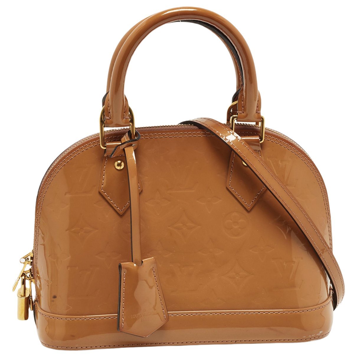 Patent leather satchel