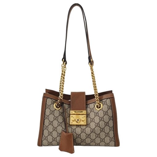 Padlock leather handbag