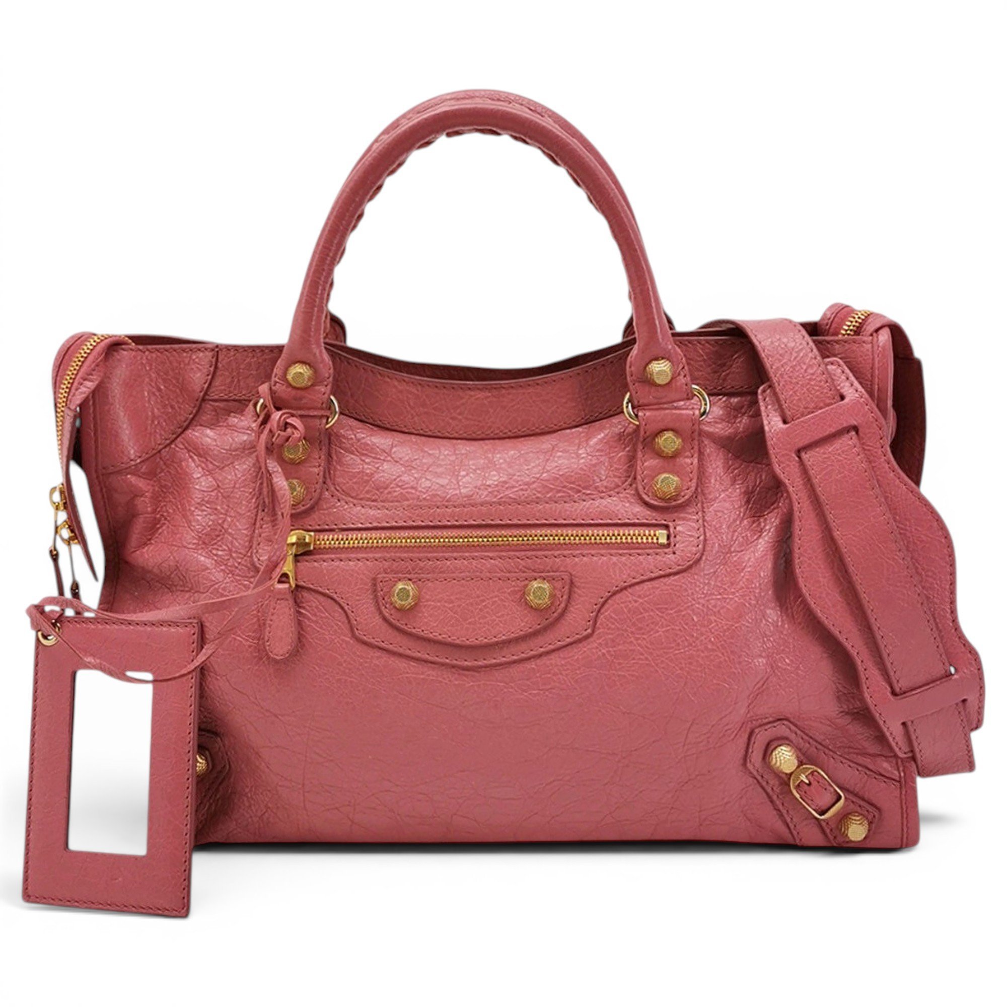 City leather handbag