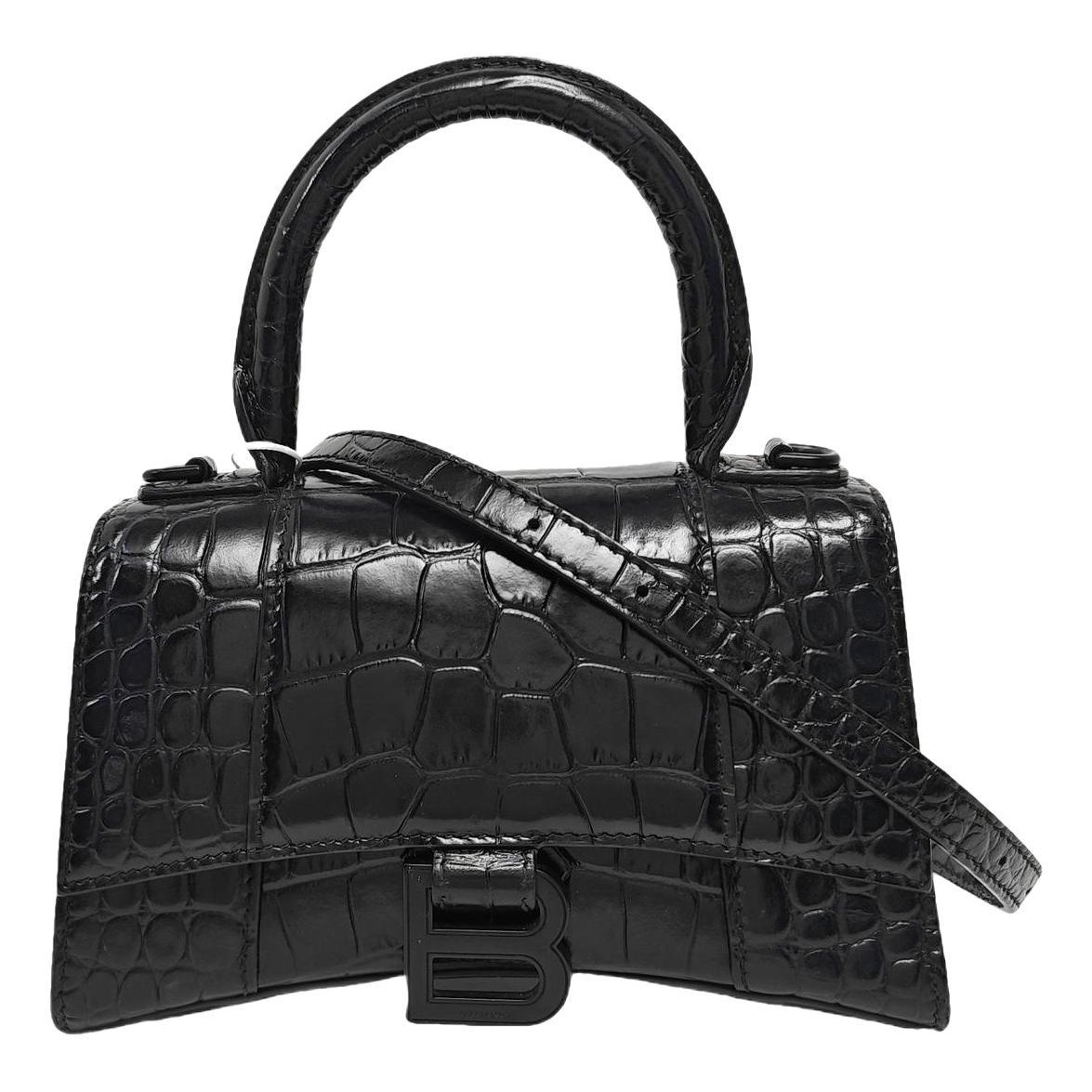 Hourglass leather handbag