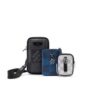 Louis Vuitton Graphite Damier 3D Modular Pouch Silver Hardware, 2020