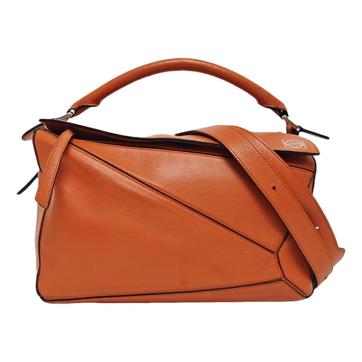 Puzzle leather handbag