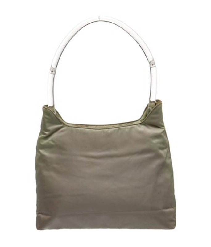 Prada Enameled Metal Triangle Shoulder Bag