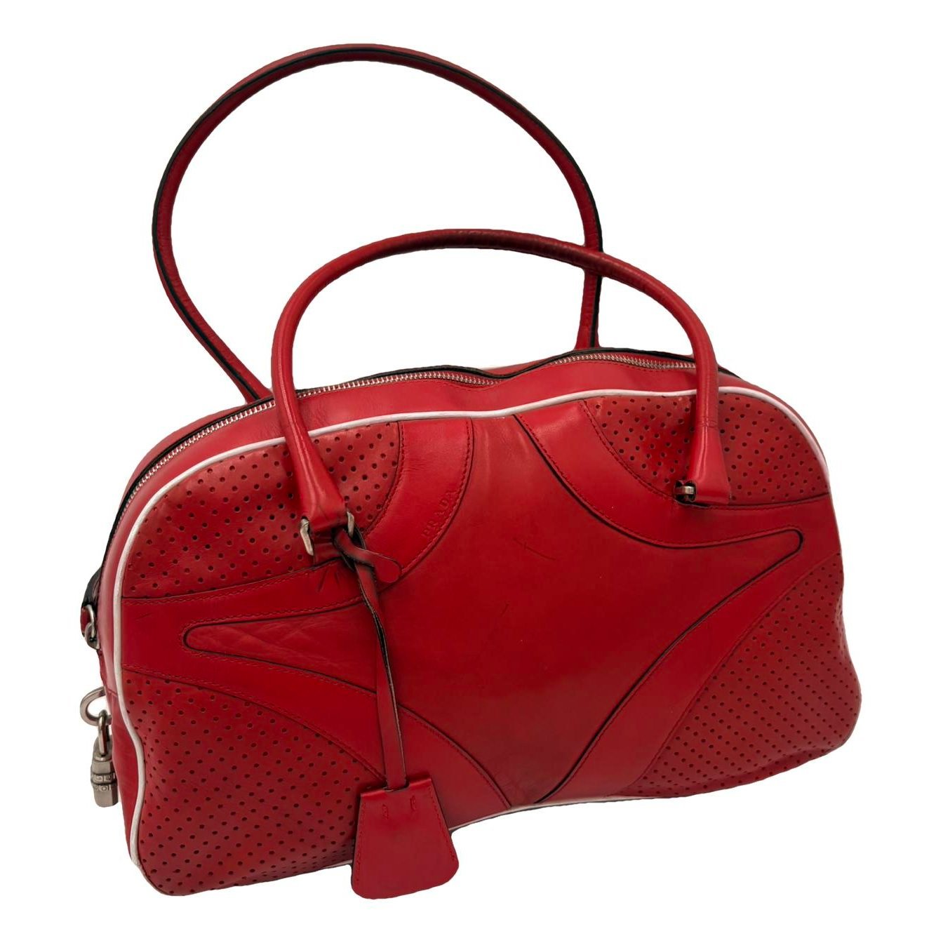 Bowling leather handbag