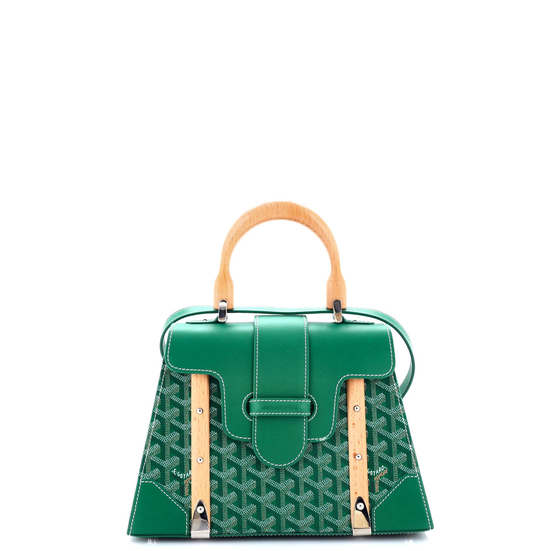 Goyard Saigon Top Handle Bag Coated Canvas with Leather PM