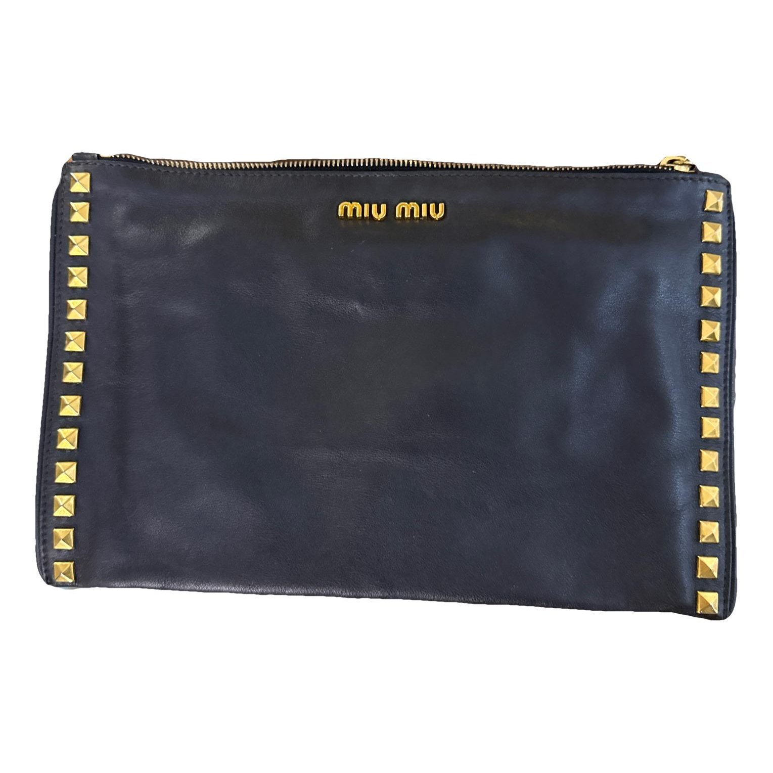 Leather clutch bag