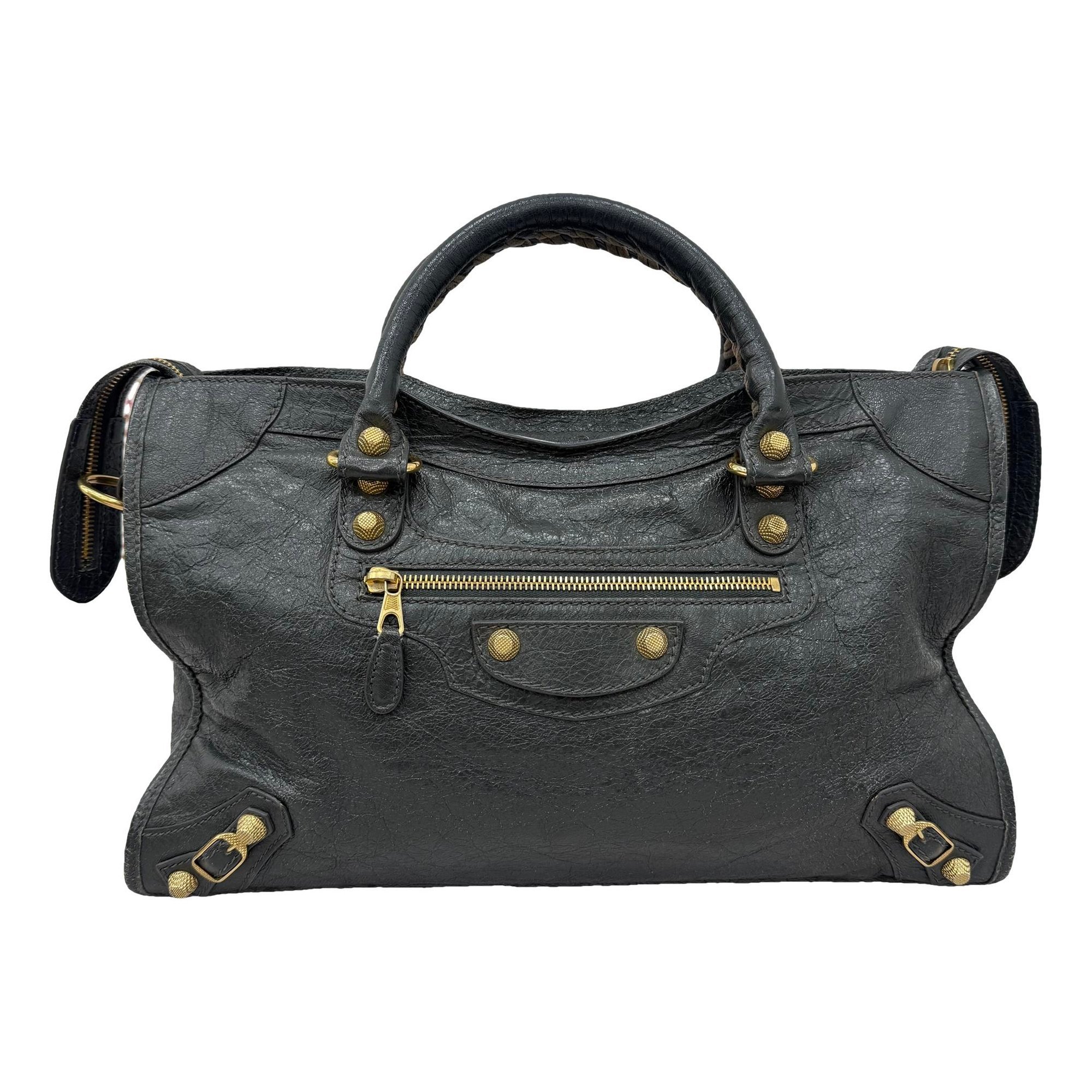 City leather handbag