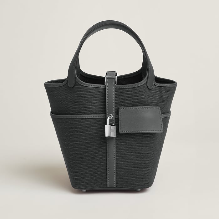 Gris Misty Picotin Lock 18 Pocket Bag