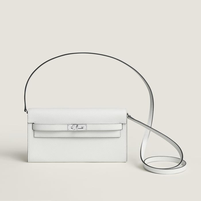 New White Kelly Classique to Go Wallet