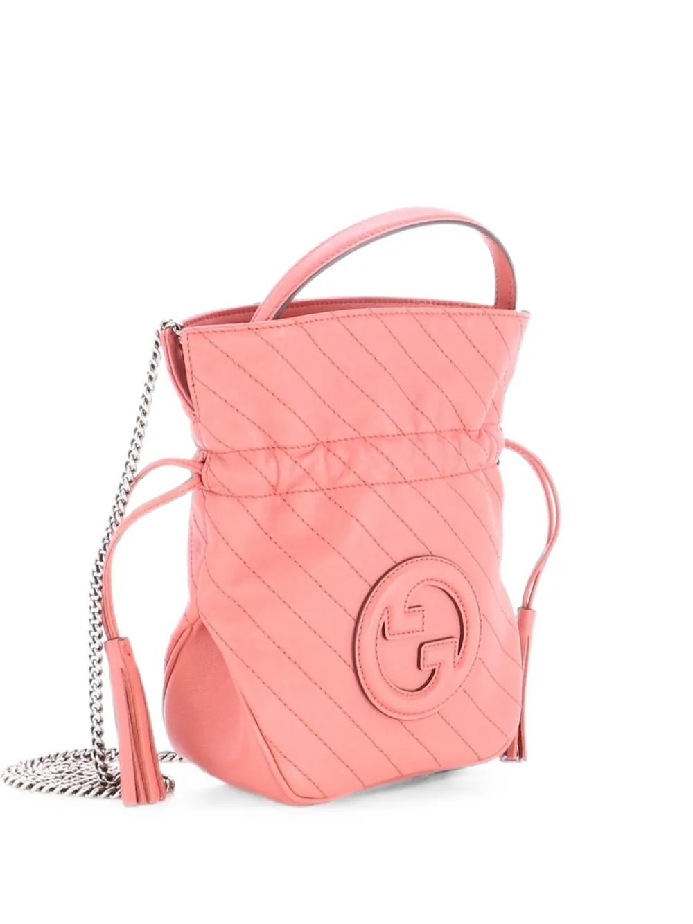 Blondie NM Diagonal Quilted Leather Mini bucket bag