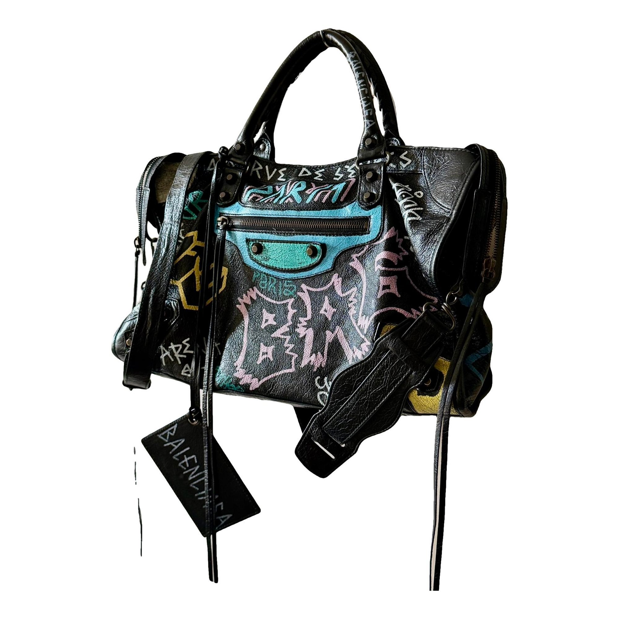 City leather handbag