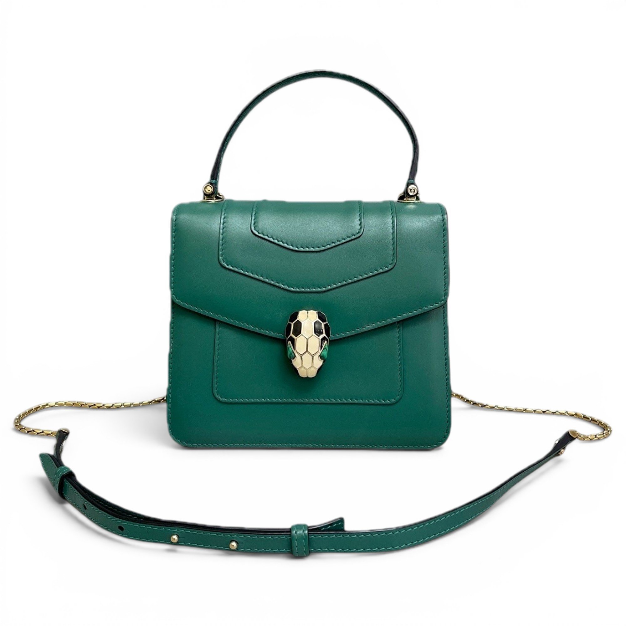 Serpenti leather handbag