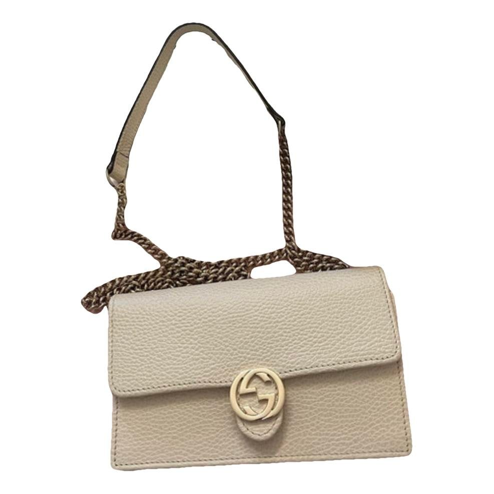 Interlocking leather handbag