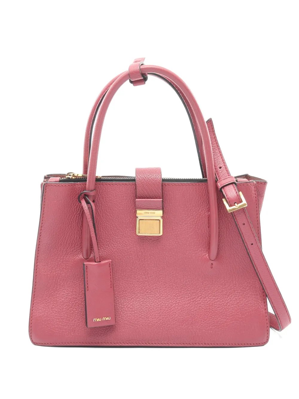 2000s Madras leather tote bag