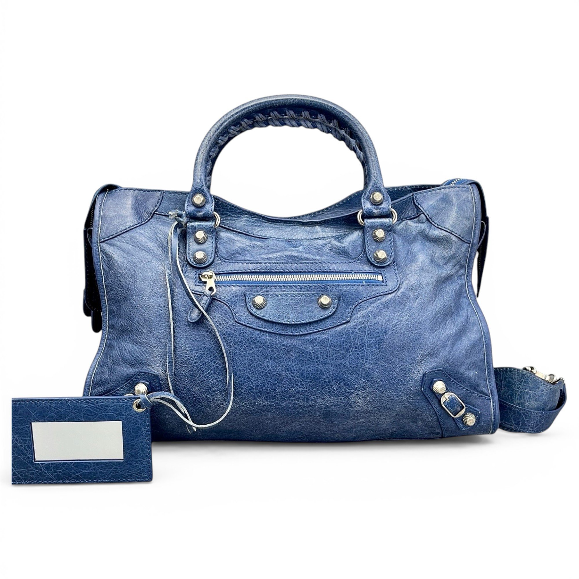 City leather handbag