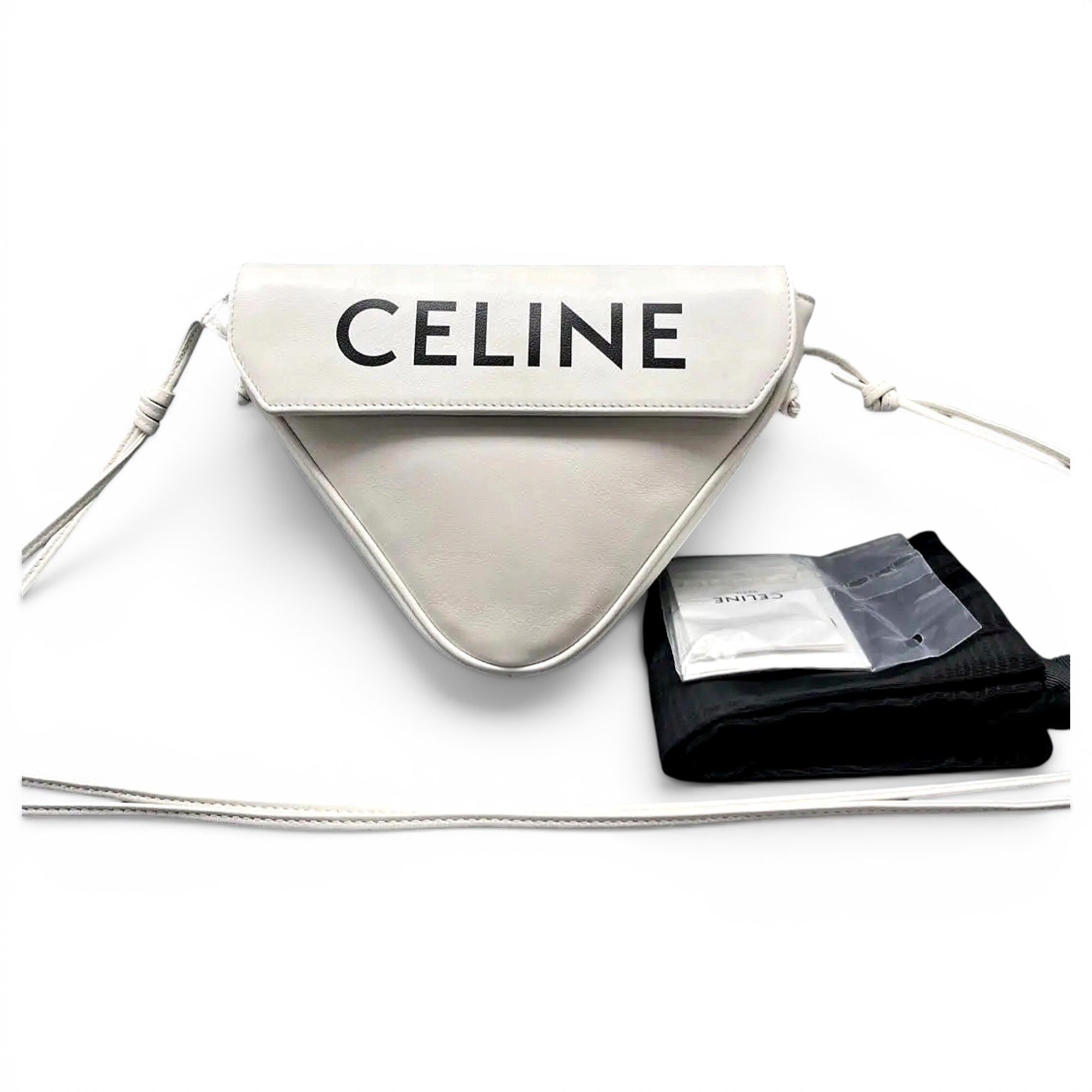 Triangle leather handbag