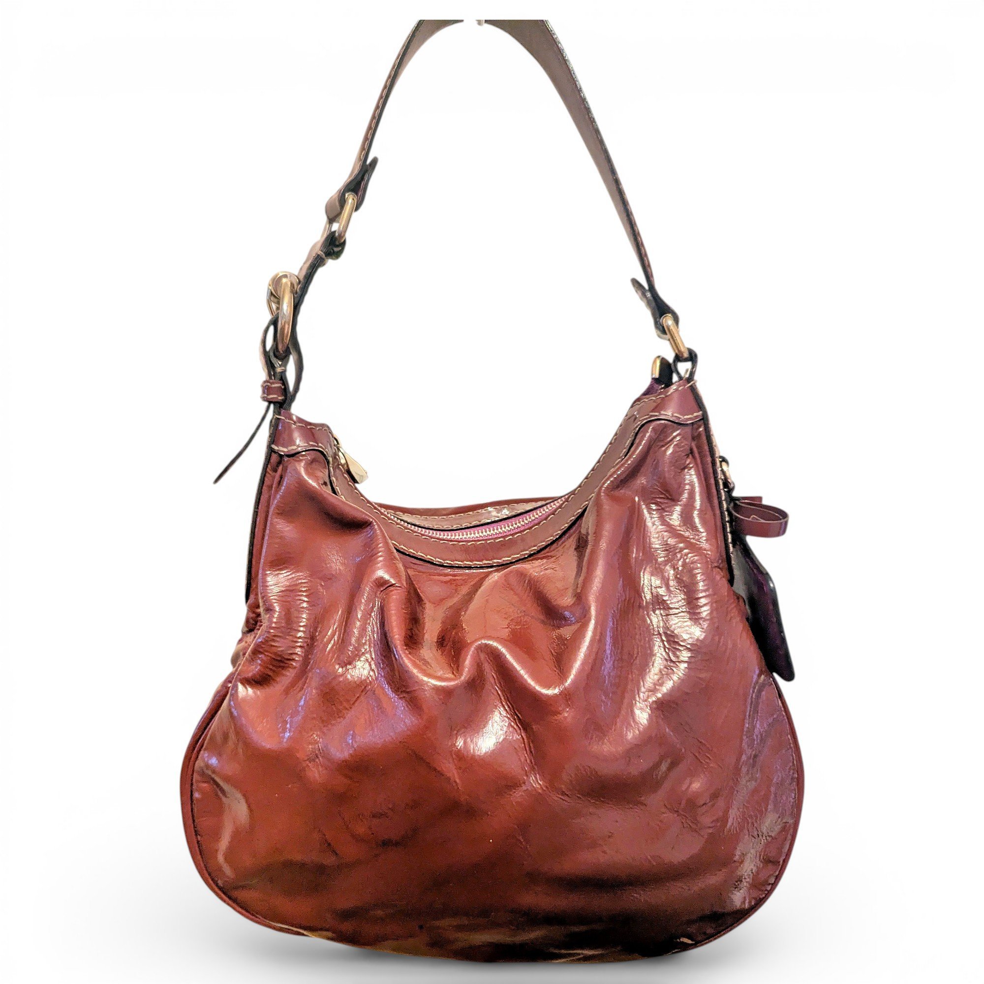 Hobo patent leather handbag