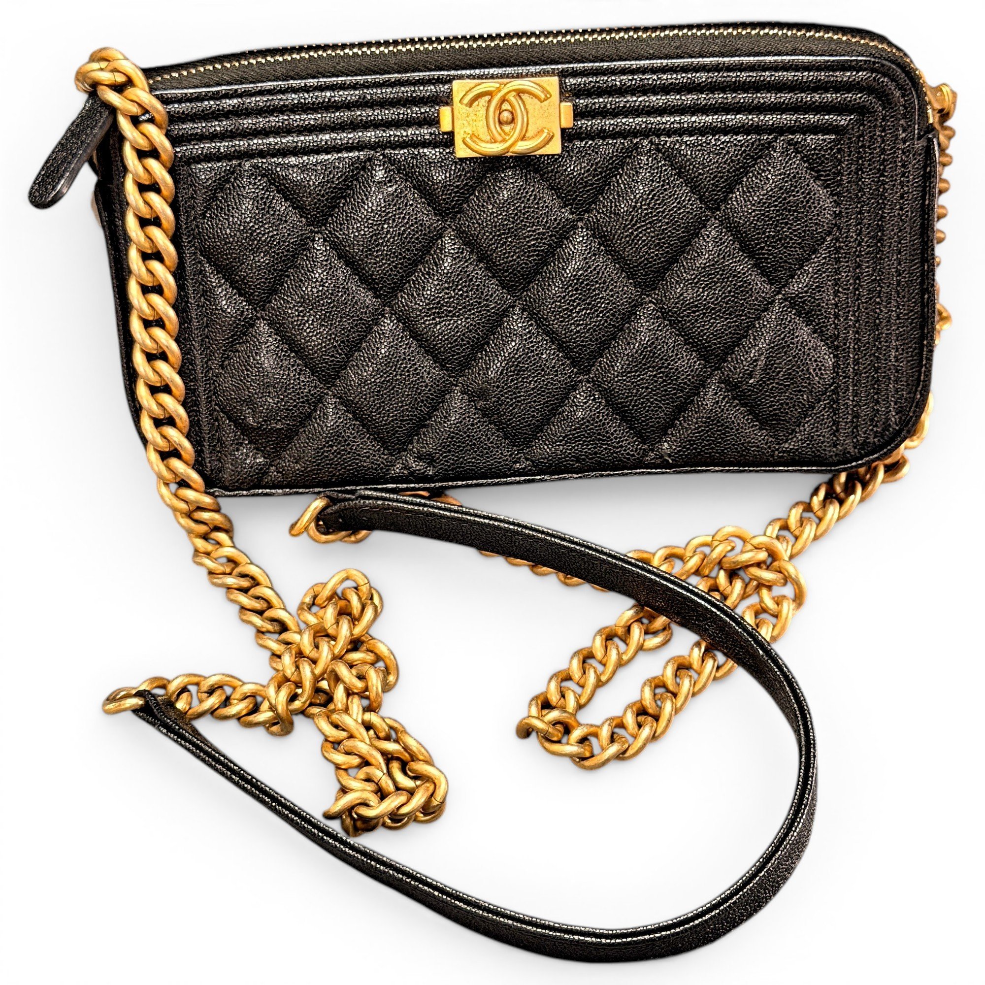 Wallet On Chain Boy leather crossbody bag