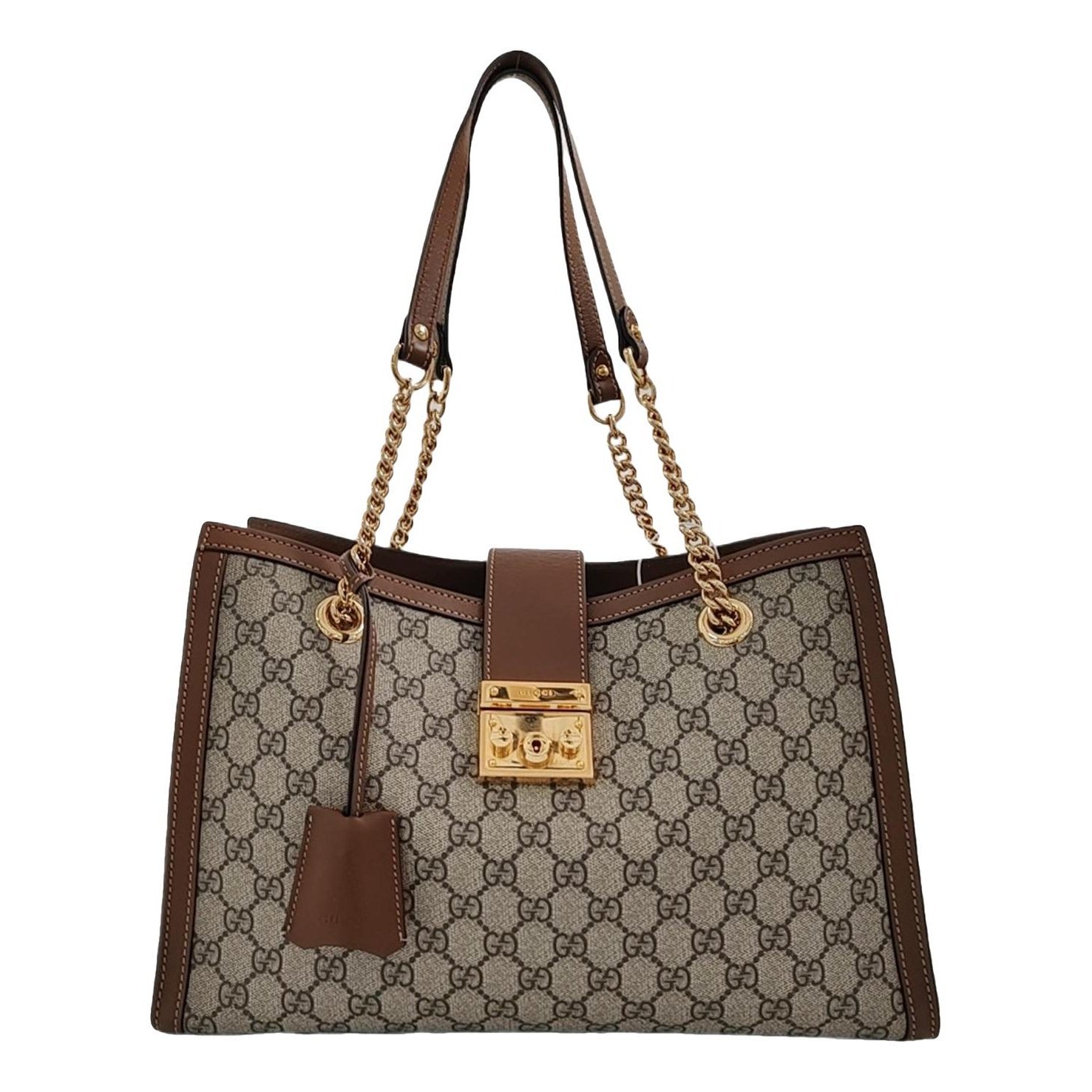 Padlock leather handbag