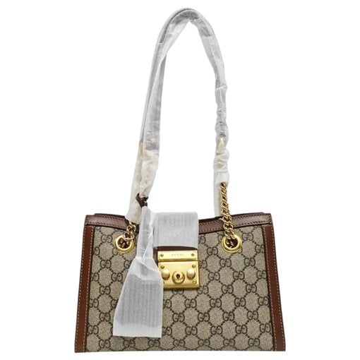 Padlock leather handbag