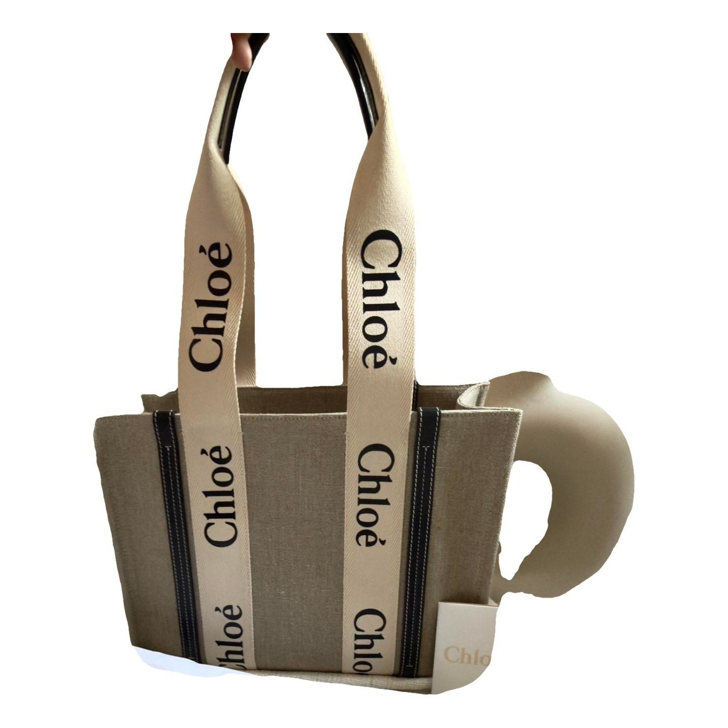 Woody leather tote