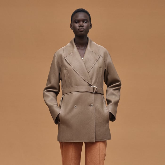 Leather Pea Coat