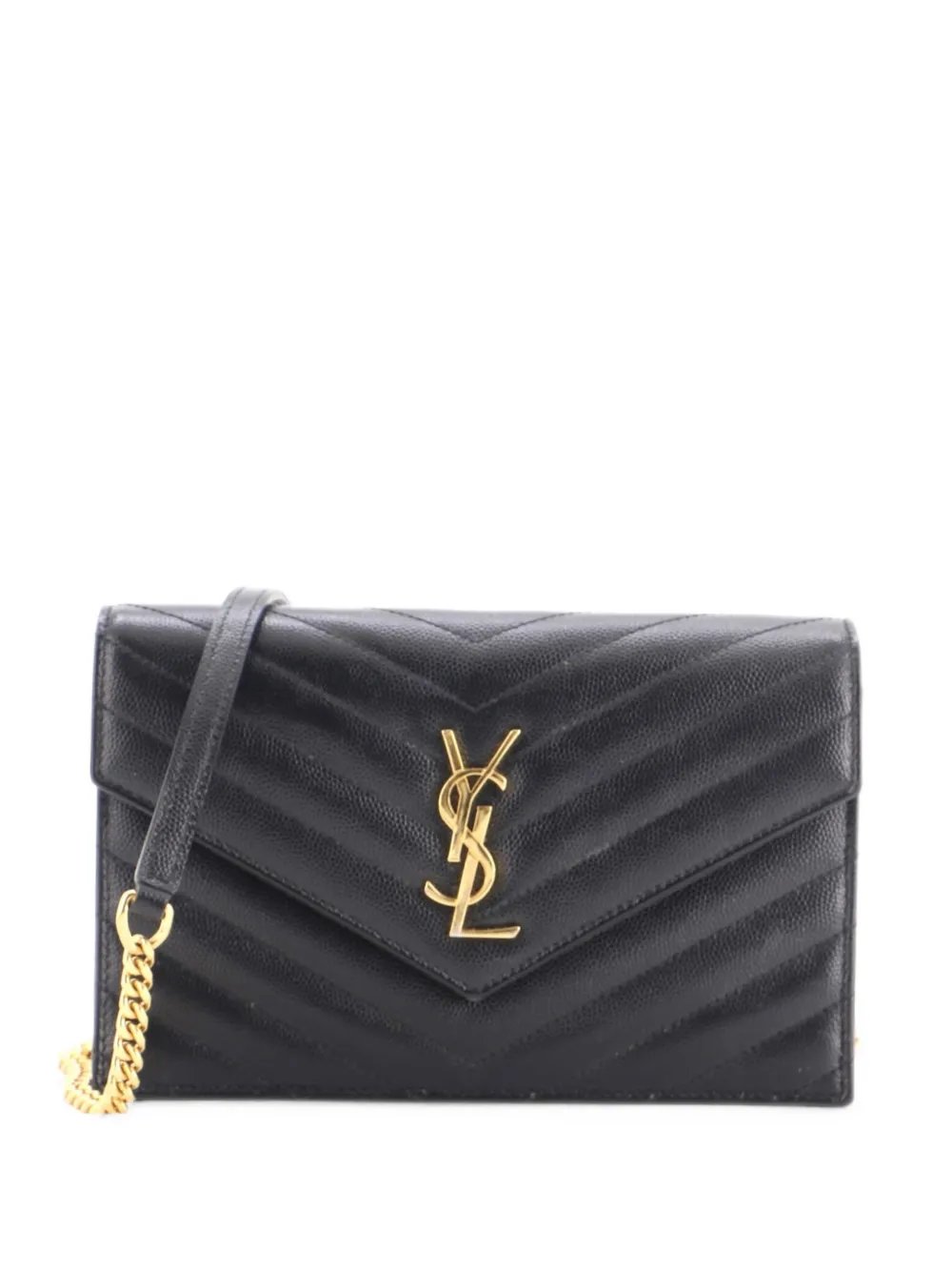 Classic Monogram Wallet on Chain Matelasse Chevron Leather Small crossbody bag