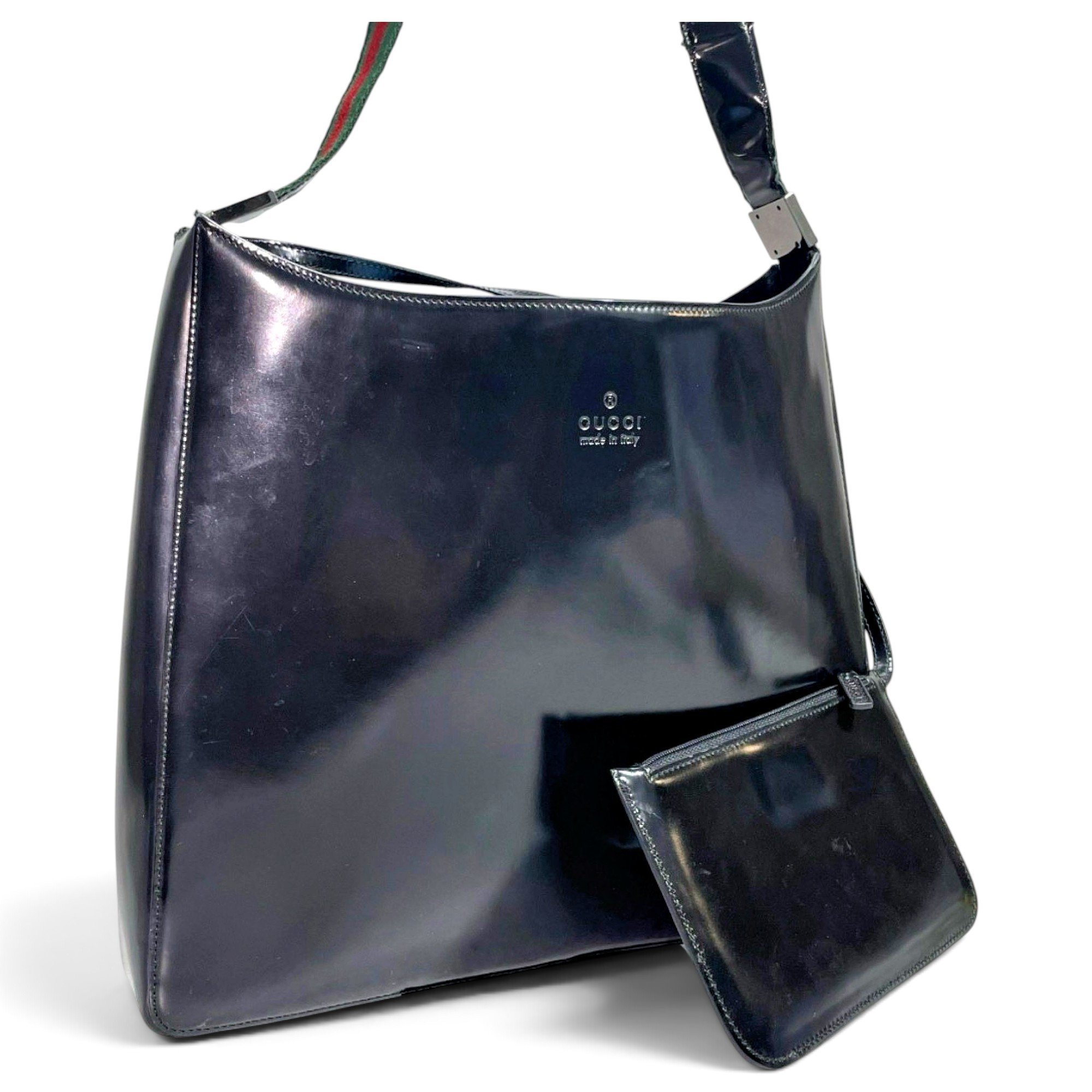 Hobo patent leather handbag