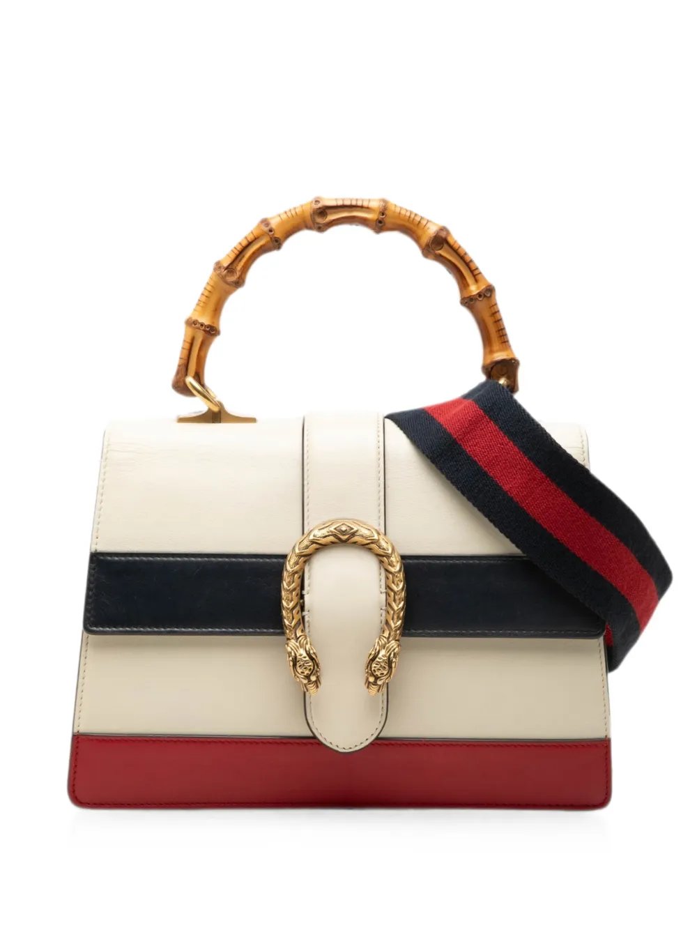 2016-2026 Medium Leather Bamboo Dionysus Web satchel