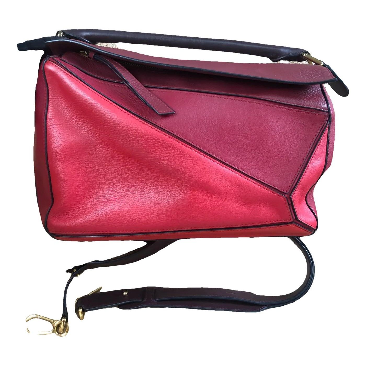 Puzzle leather handbag