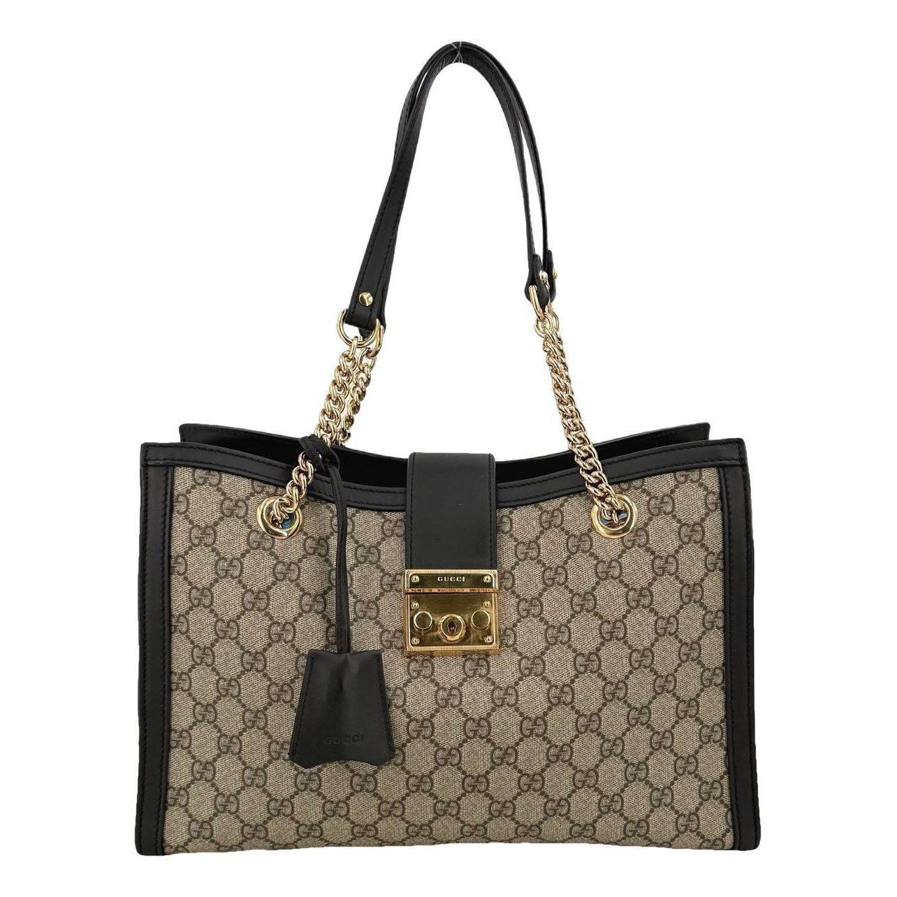 Padlock leather handbag
