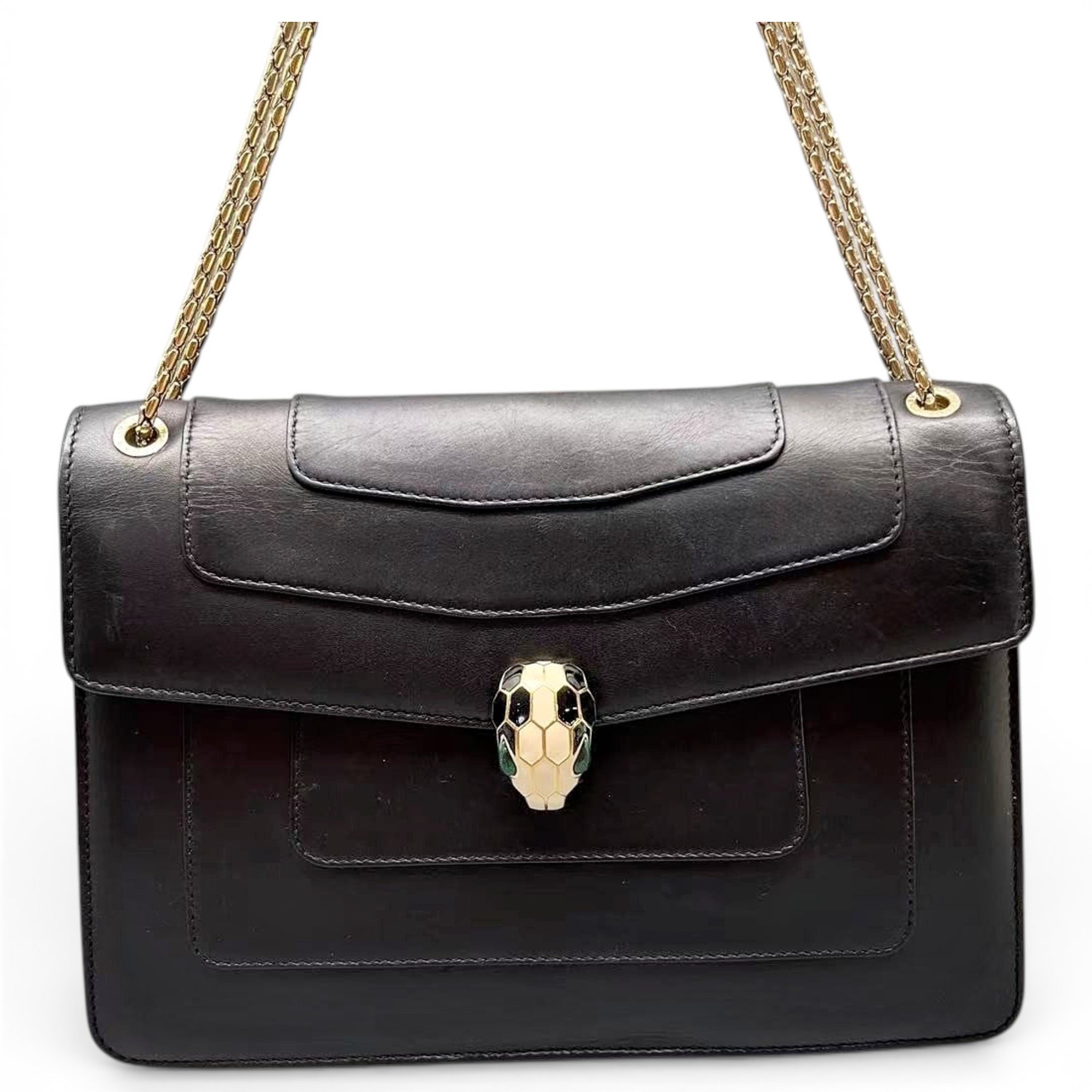 Serpenti leather handbag