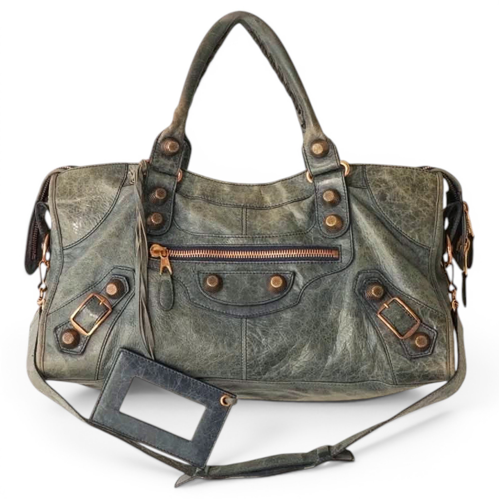 City leather handbag