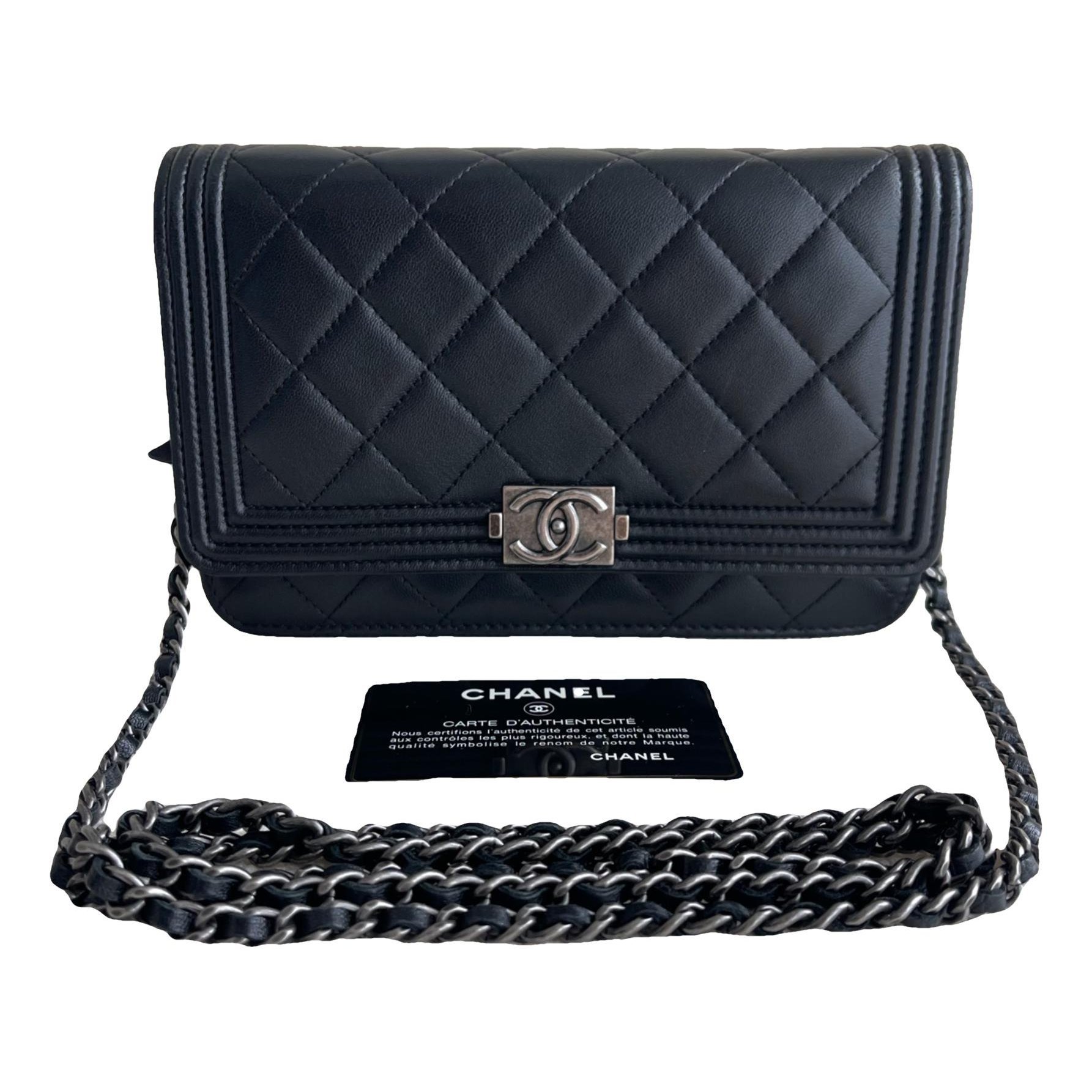 Wallet On Chain Boy Half Flap leather crossbody bag