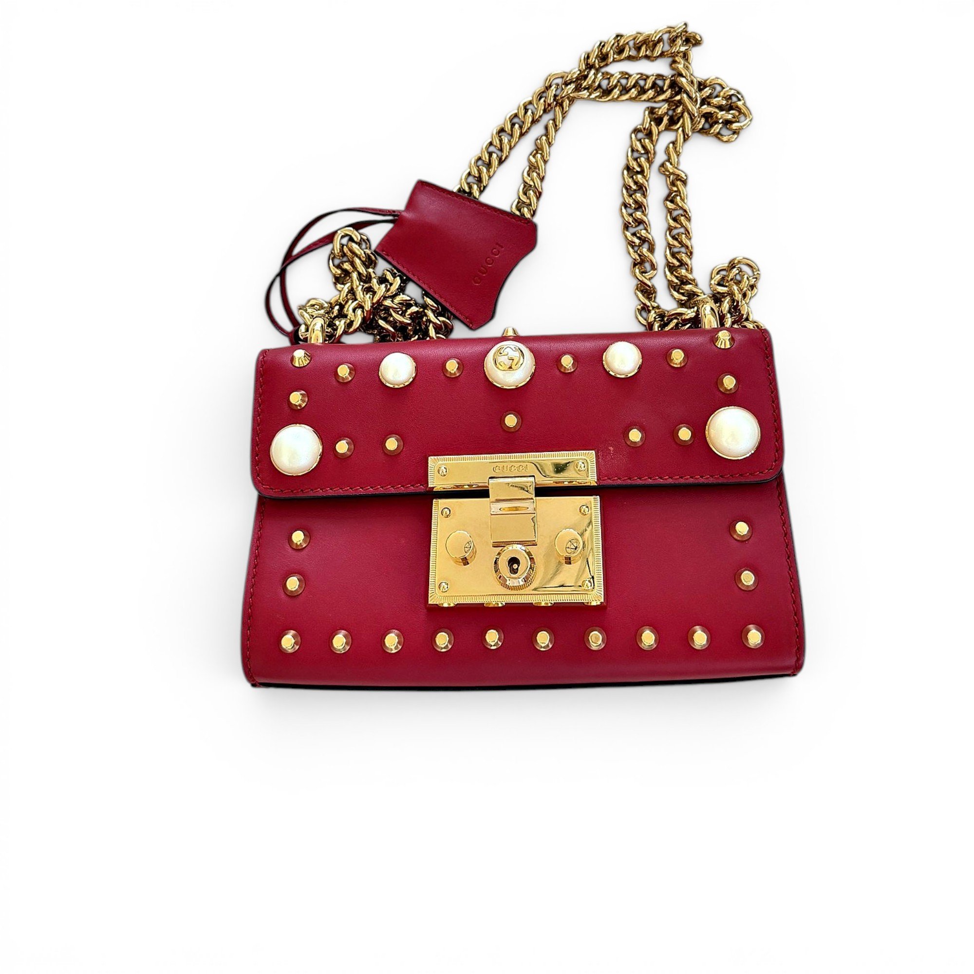 Padlock leather handbag