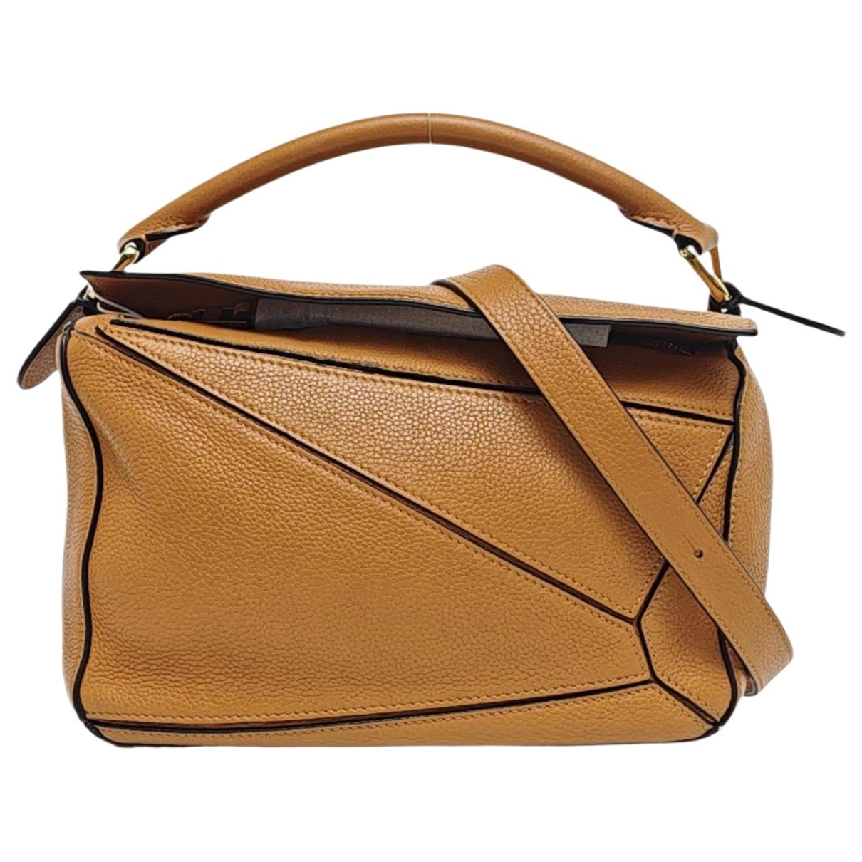 Puzzle leather handbag