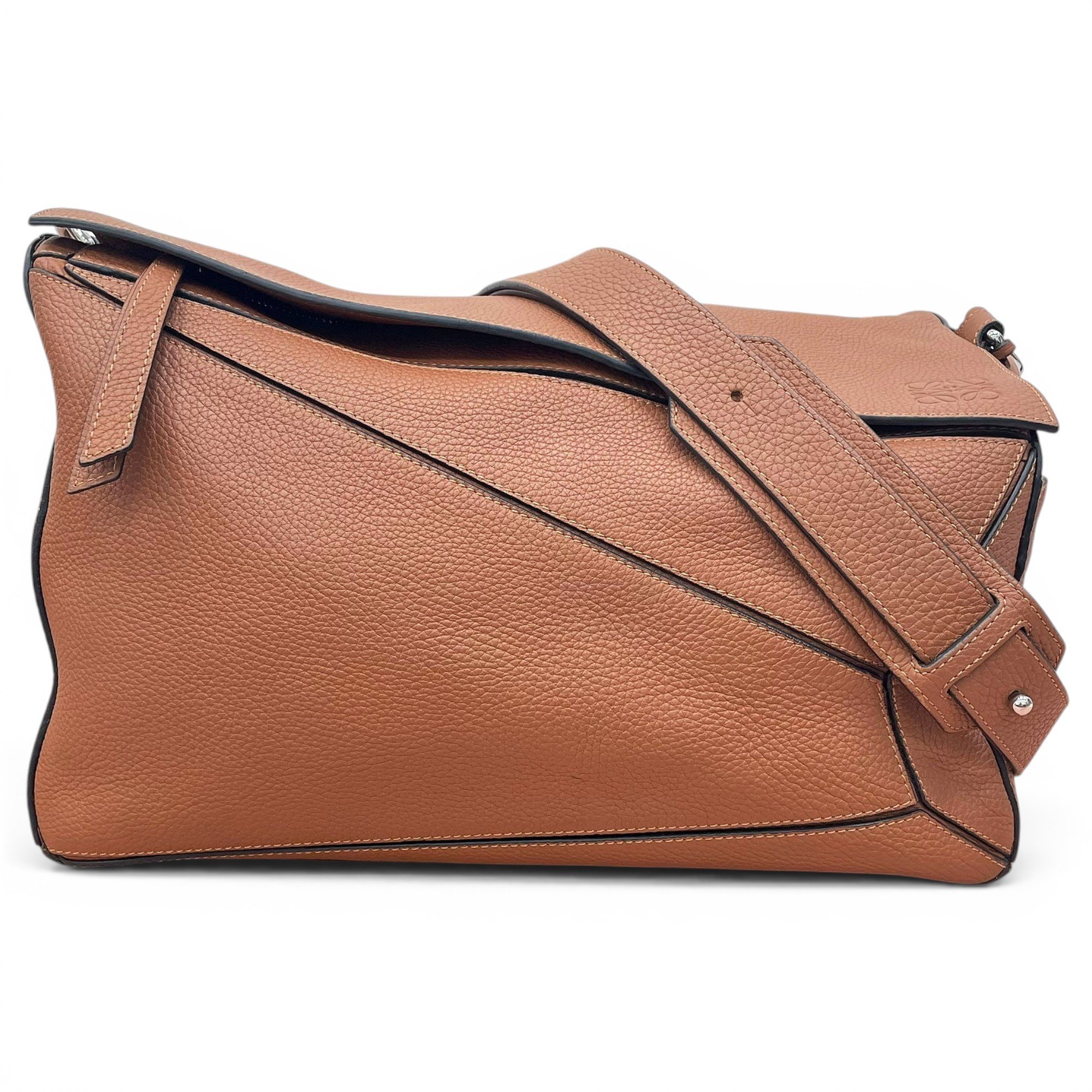 Puzzle leather handbag