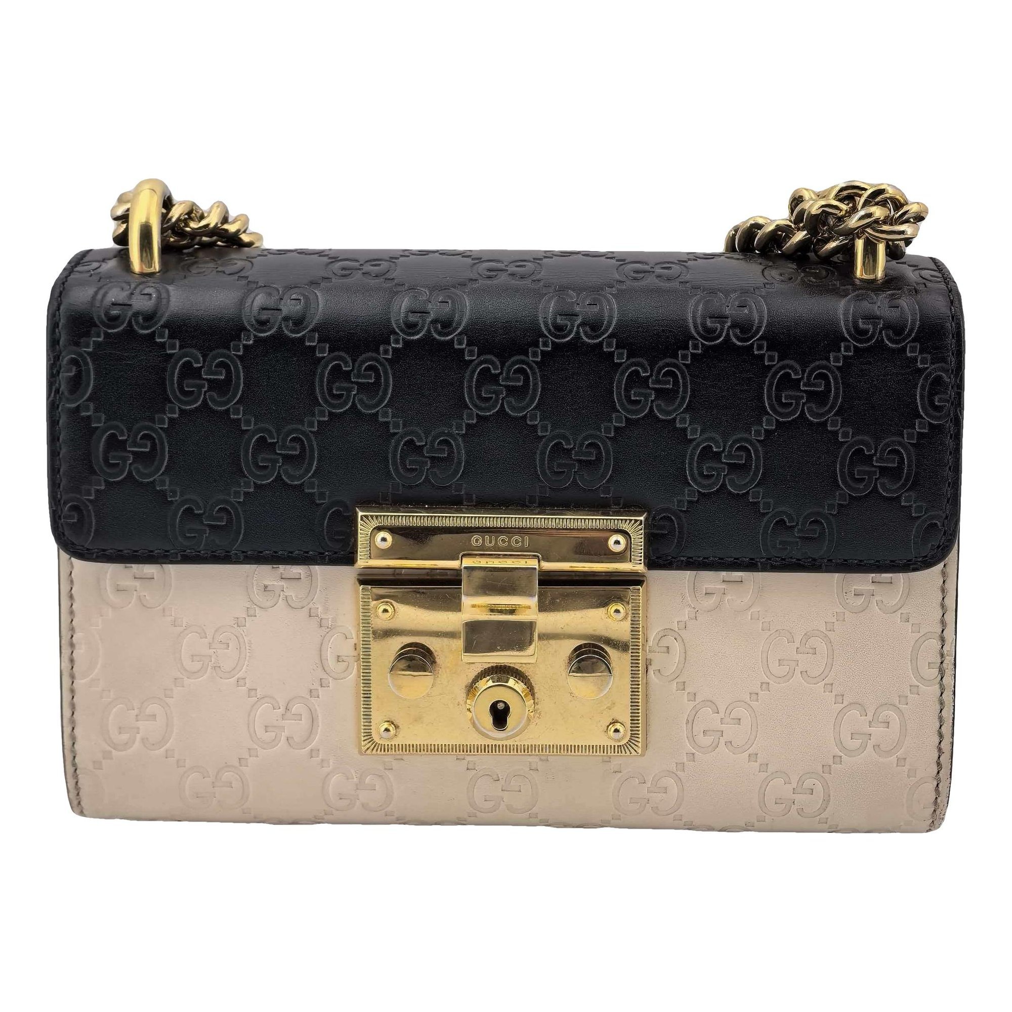 Padlock leather handbag