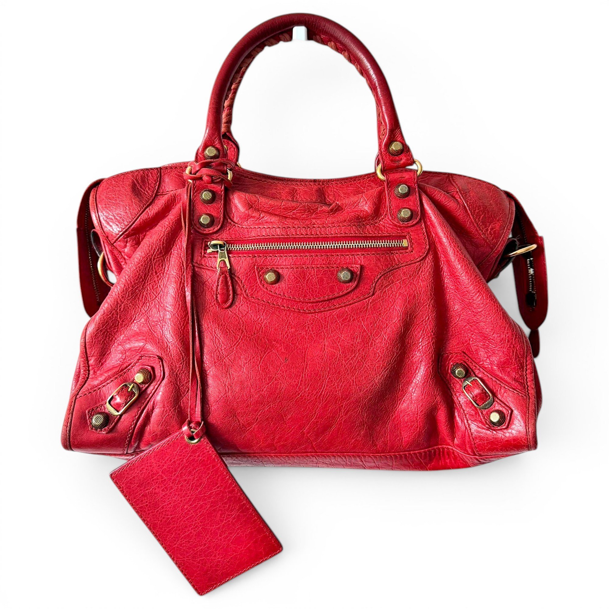 City leather handbag