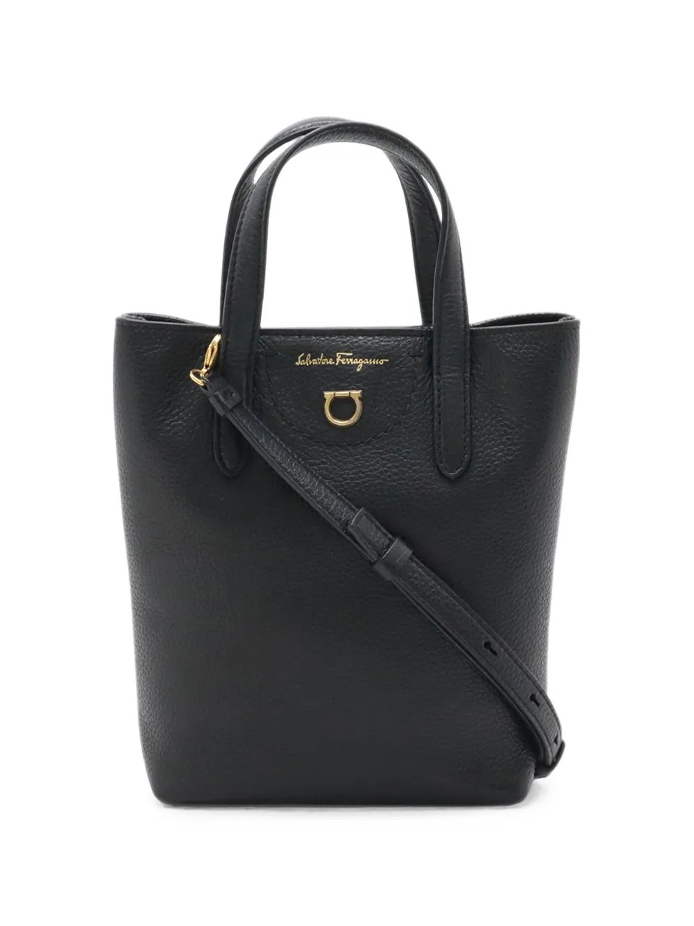 Ferragamo 2021-2026 Mini Tumbled Calfskin Gancini Tote satchel
