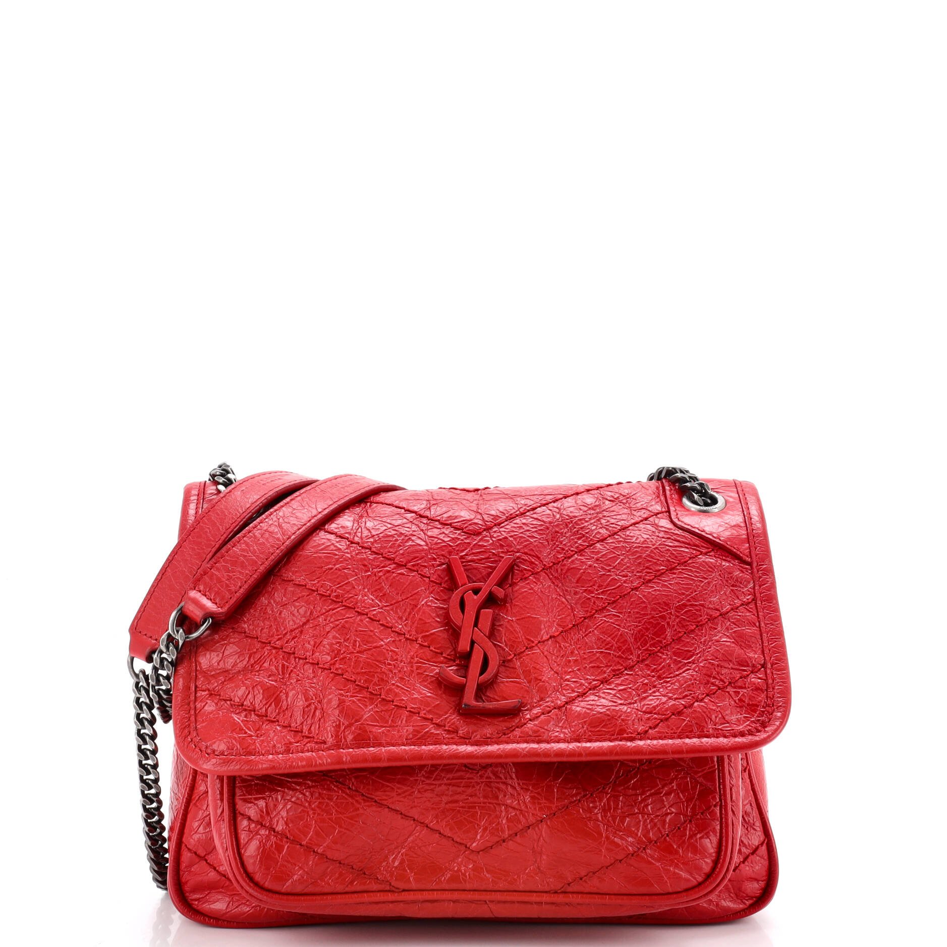 Niki Chain Flap Bag Matelasse Chevron Leather Baby