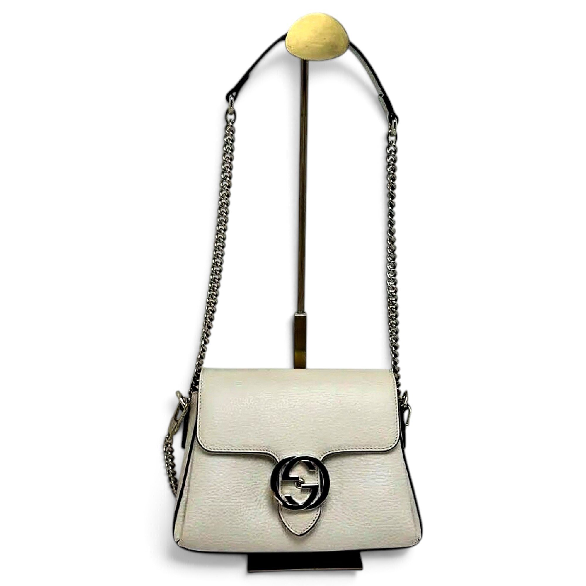 Interlocking leather handbag