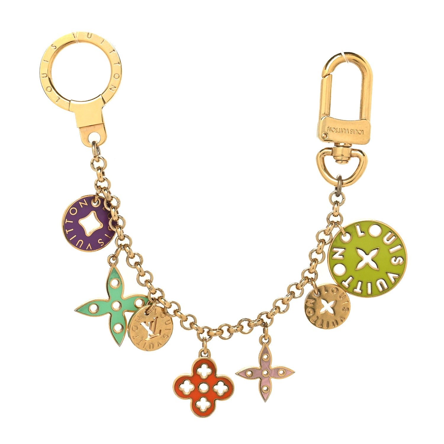 Louis Vuitton Enamel Looping Key Chain Bag Charm Multicolor