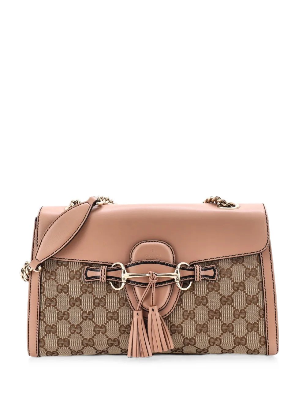 Emily Chain Flap GG Canvas and Leather Medium shoulder bag