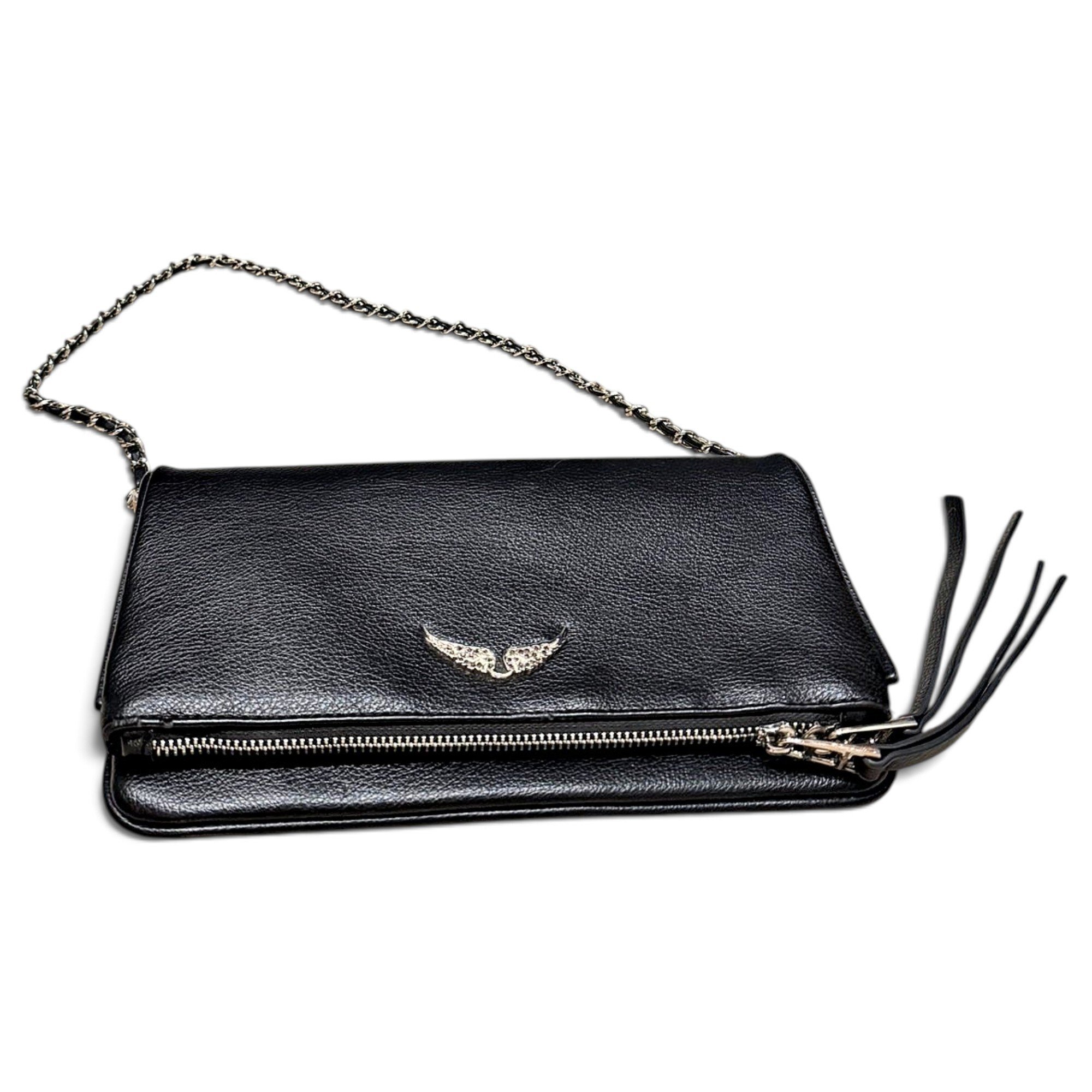 Rock leather clutch bag