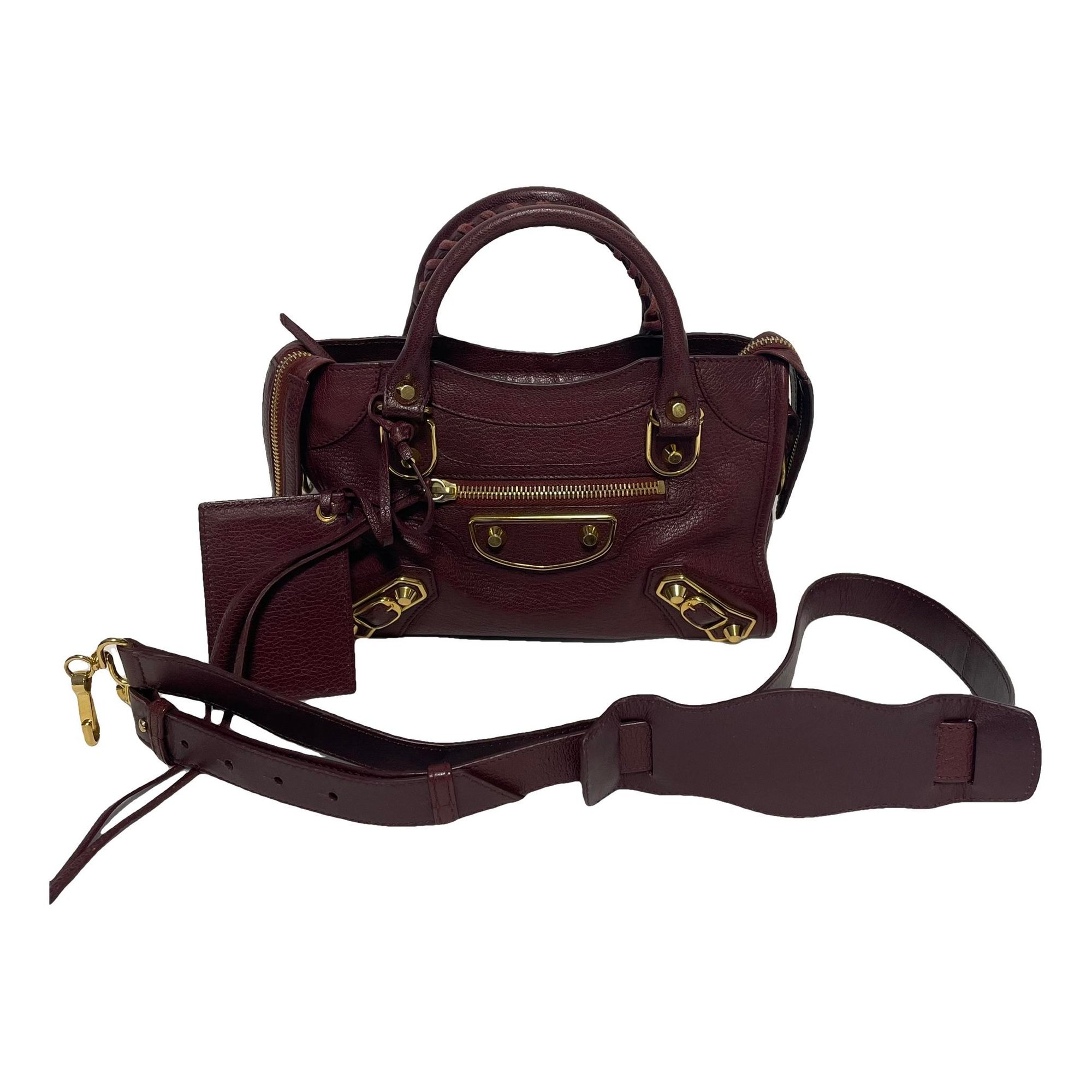 City leather handbag